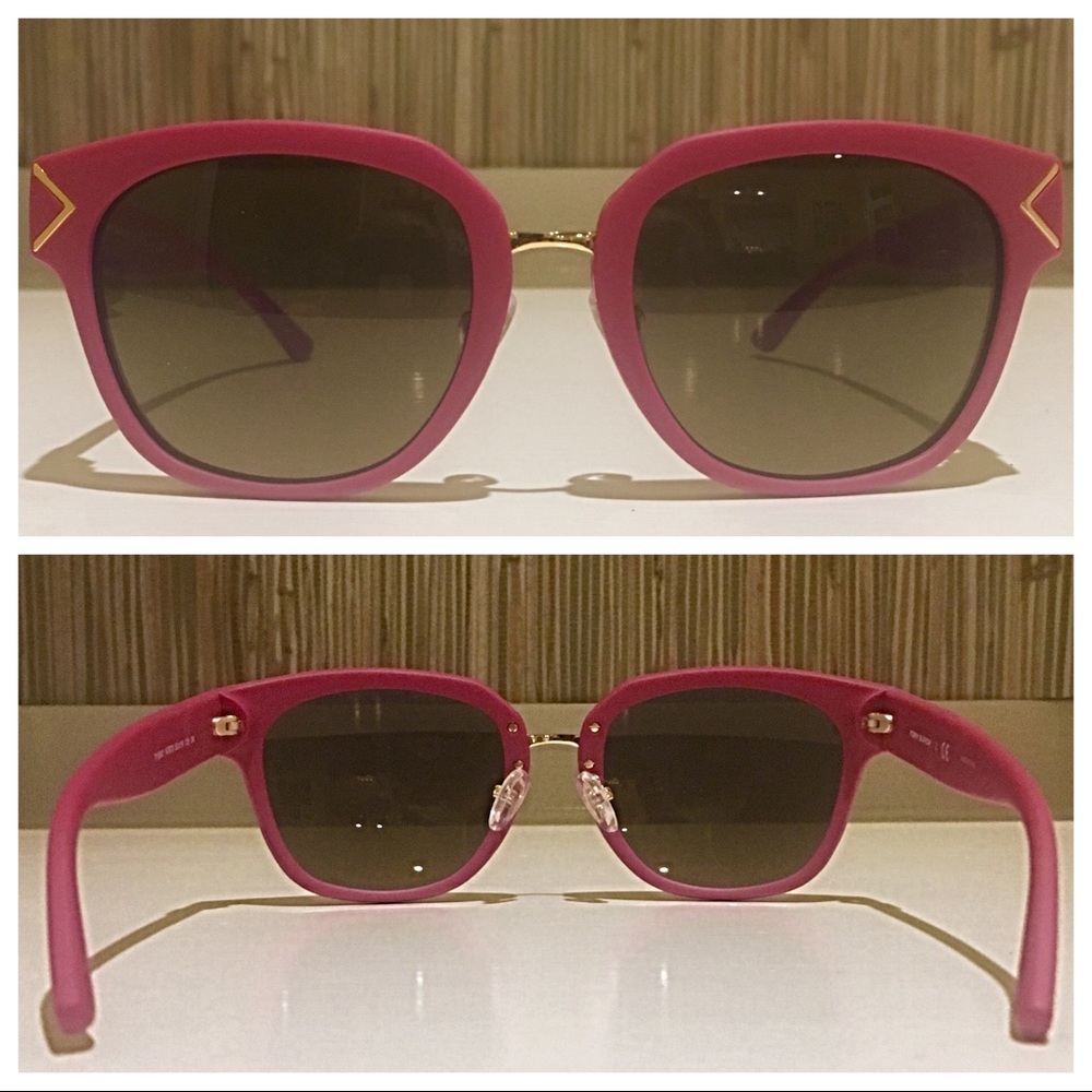 ⚱️Tory Burch⚱️Matte Racing Red & Brown Glass - Picture 3 of 4